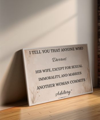 Christian Framed Canvas Bedroom Wall Art – Matthew 19:9 Scripture Canvas | Marriage Bible Verse Print | Faith-Based Couple Gift | Neutral Aesthetic Christian Decor