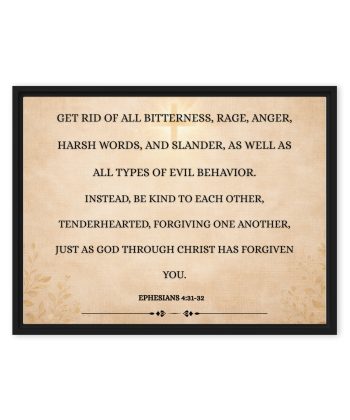 Framed canvas Christian Wall Art Print | Christian Canvas Print for Church Wall Decor | Scripture Art on our Faith, Humility & Love | Minimalist Religious Wall Art Print