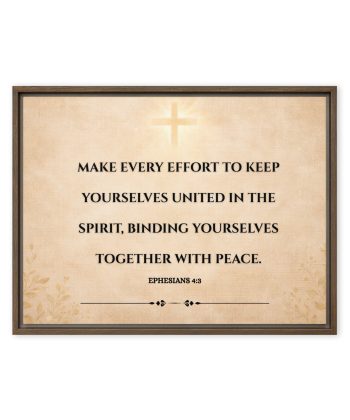 Framed canvas Christian Wall Art Print | Christian Canvas Print for Church Wall Decor | Scripture Art on our Faith, Humility & Love | Minimalist Religious Wall Art Print