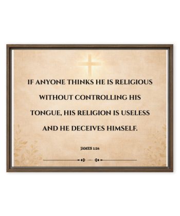 Framed canvas Christian Wall Art Print | Christian Canvas Print for Church Wall Decor | Scripture Art on our Faith, Humility & Love | Minimalist Religious Wall Art Print