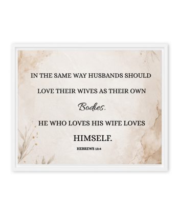Christian Framed Canvas Bedroom Wall Art – Hebrews 13:4 Scripture Canvas | Marriage Bible Verse Print | Faith-Based Couple Gift | Neutral Aesthetic Christian Decor