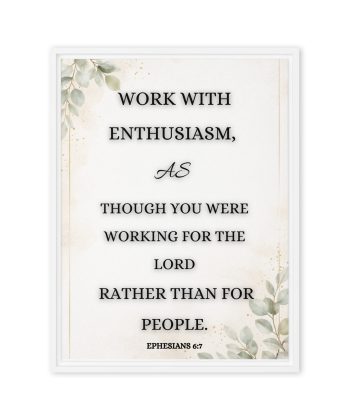 Christian Office Wall framed canvas Art Print – Bible Verse Decor for Workplace, Faith-Based Inspirational Scripture Poster, Minimalist Christian Wall Prints, Motivational Office Decor